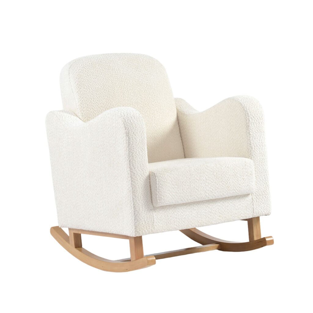 Noemi Snow Boucle Rocking Nursing Chair Nursery 