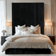 Noir Black Velvet Individual Wall Mounted Headboard Panel - 45cm Beds and Headboards 