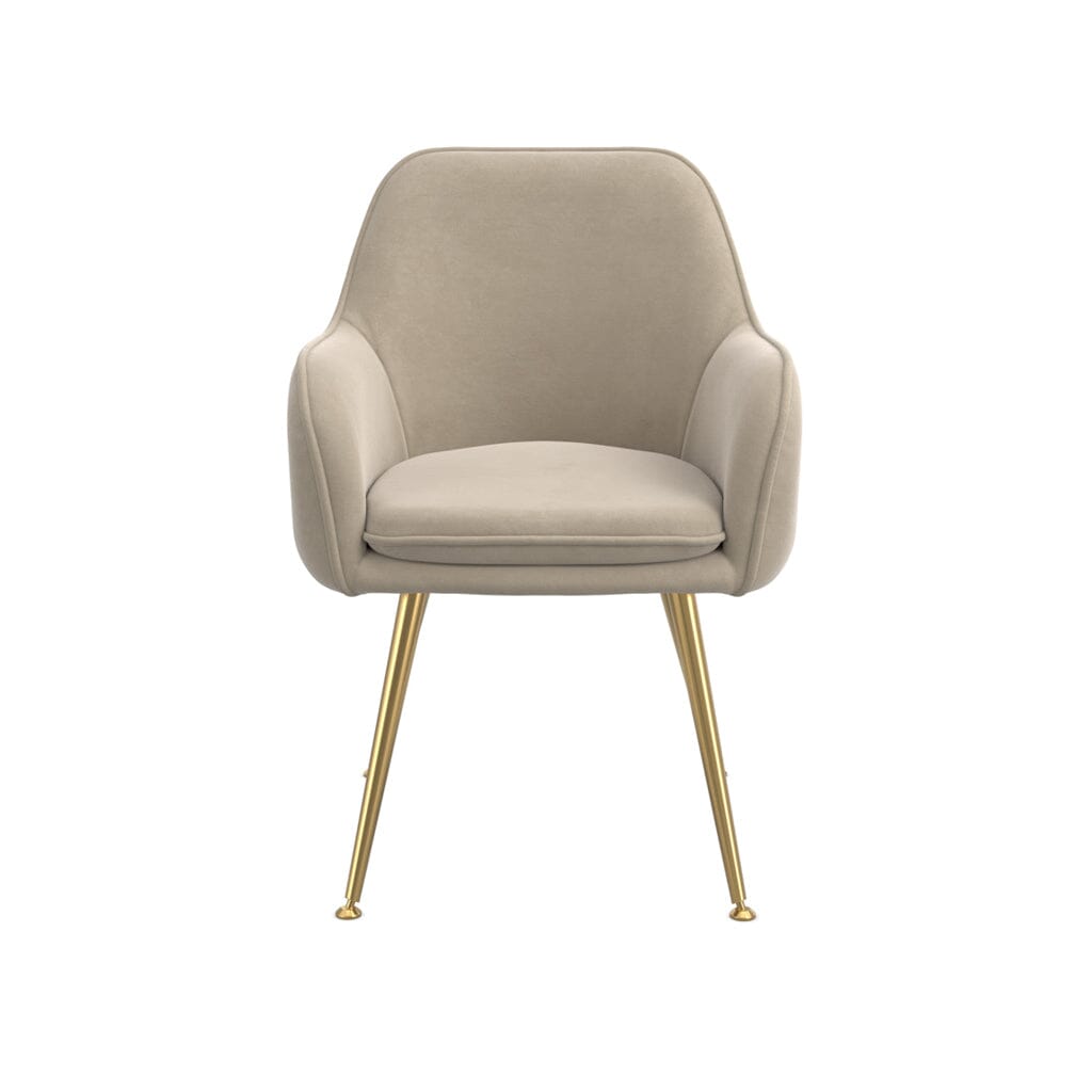 Nolano Light Beige Velvet Dining Chair with Gold Legs Furniture 