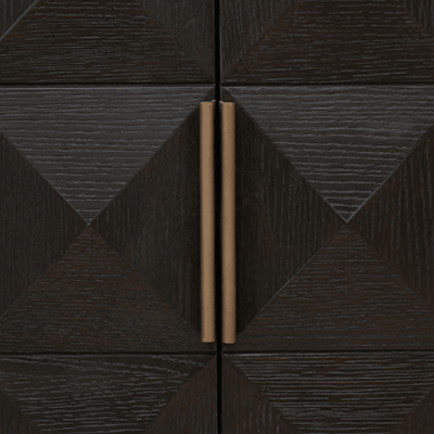 Norah Deep Brown 4 Door Sideboard with Travertine Top Furniture 