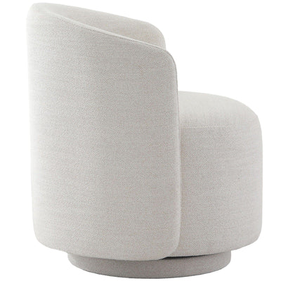 Noto Beige Woven Rounded Swivel Accent Chair Furniture 