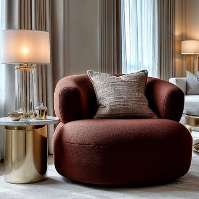 Nyra Terracotta Boucle Accent Chair Furniture 