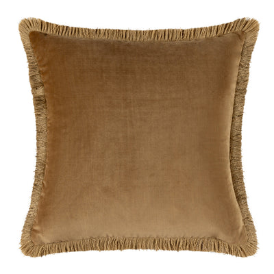 Odalys Amber Velvet Cushion with Fringe Deatil- 43x43cm Accessories 