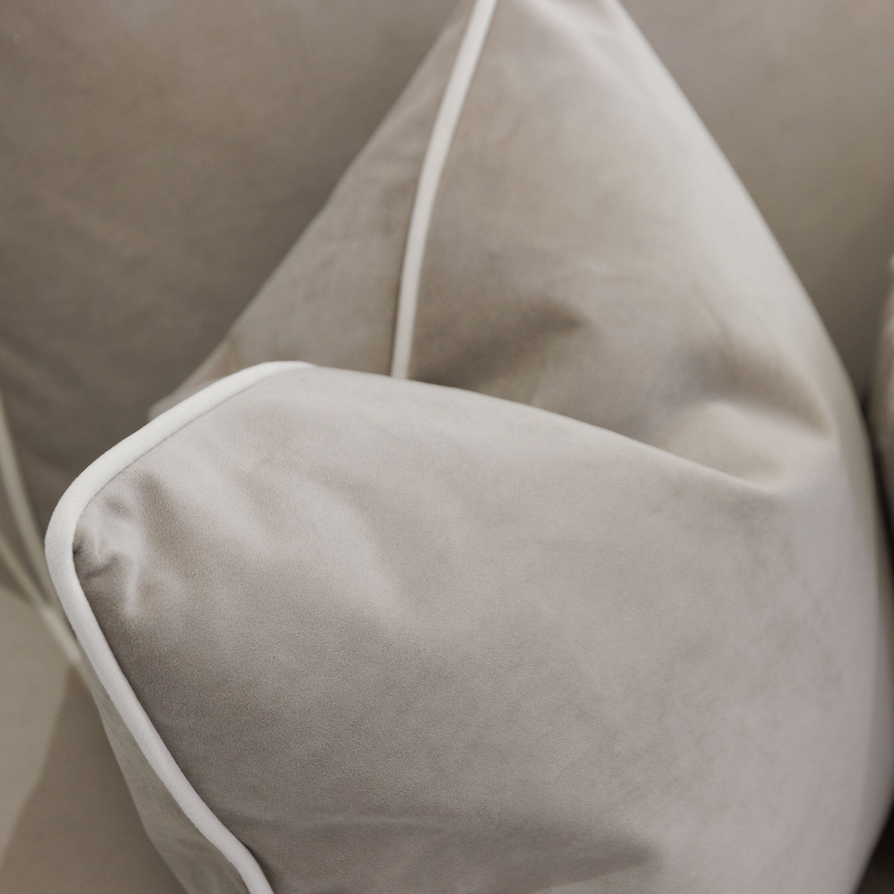 Olivia Mink Premium Sofa With Cream Piping MTO Sofa 