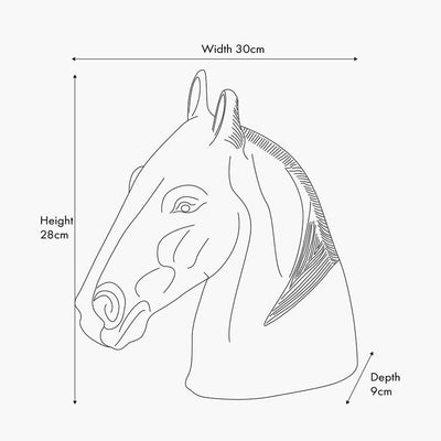 Olympia White Metal Decorative Horse Head Ornament Accessories 