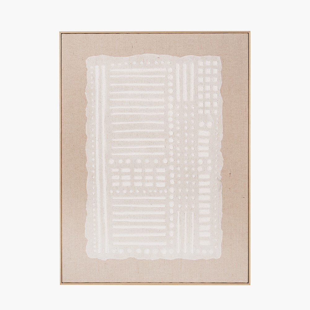 Omega Beige Linen Abstract Framed Canvas Wall Art Accessories 