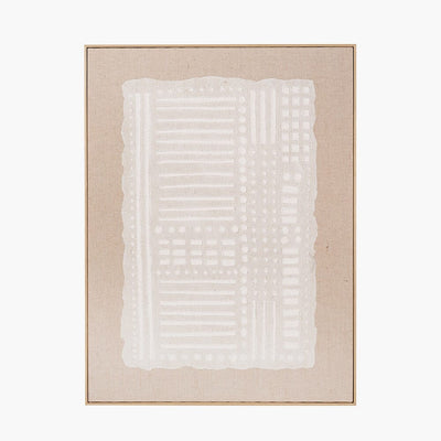 Omega Beige Linen Abstract Framed Canvas Wall Art Accessories 