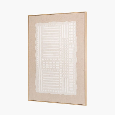 Omega Beige Linen Abstract Framed Canvas Wall Art Accessories 