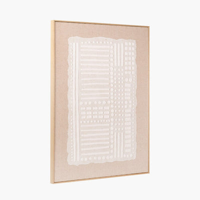 Omega Beige Linen Abstract Framed Canvas Wall Art Accessories 