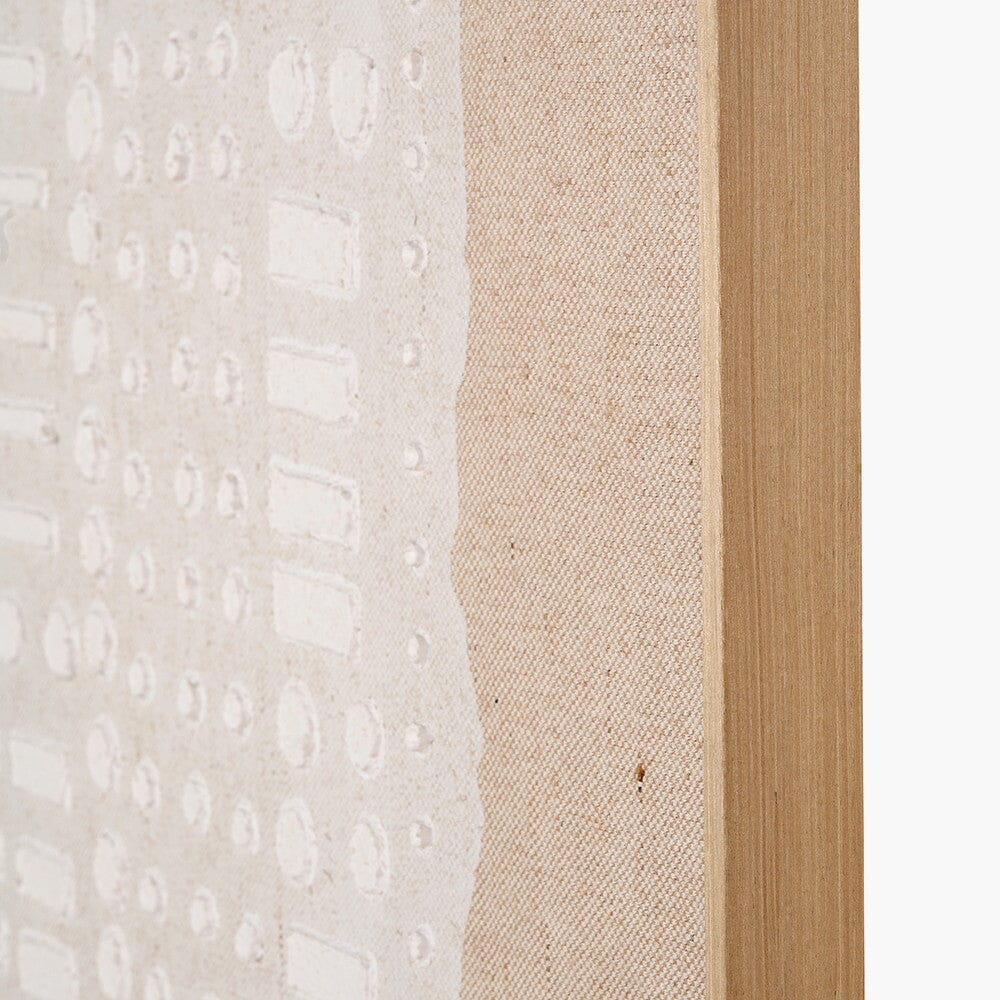 Omega Beige Linen Abstract Framed Canvas Wall Art Accessories 
