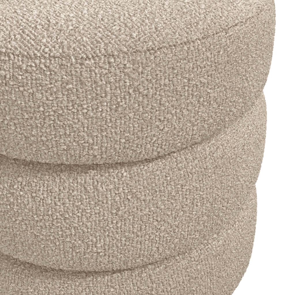 Omura Beige Boucle Pouffe with Black Feet Furniture 