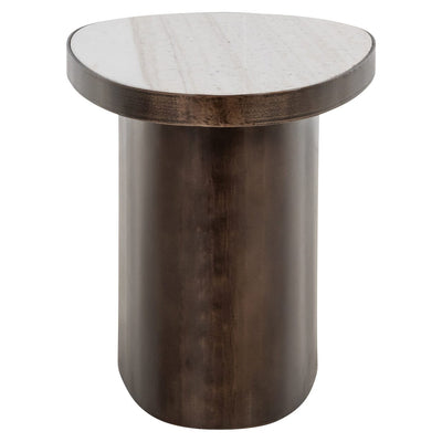 Ondine Bronze Oval Side Table with Marble Top Furniture 