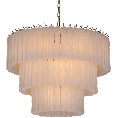 Ophelia Large Luxury Frosted Glass 3 Tier Chandelier Lighting 