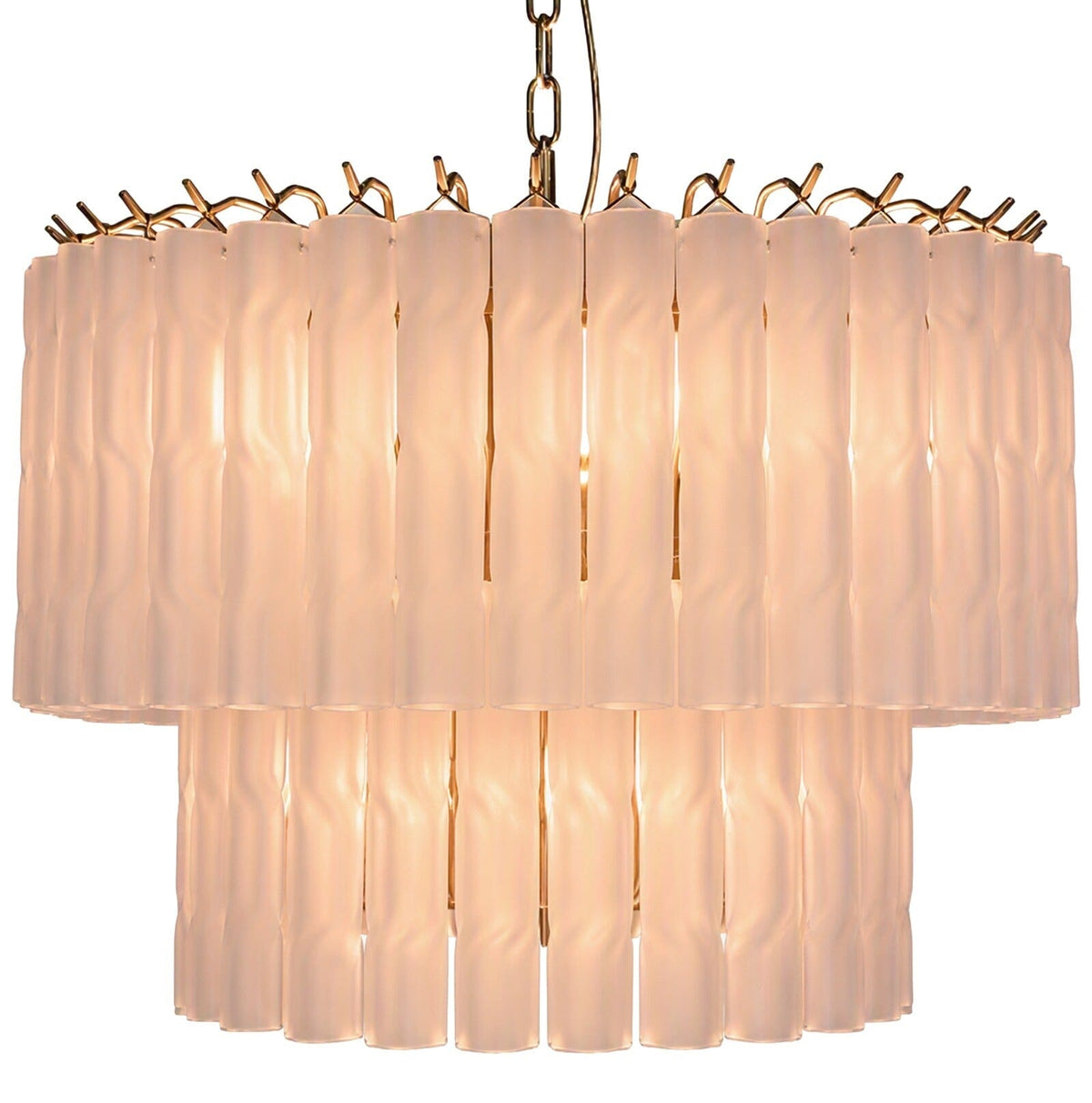 Ophelia Luxury Frosted Glass 2 Tier Chandelier Lighting 