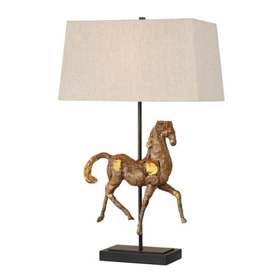 Orphenus Antique Brass Horse Table Lamp Lighting 