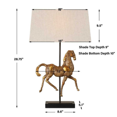 Orphenus Antique Brass Horse Table Lamp Lighting 