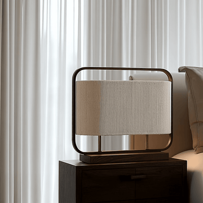 Orsay Cream Rope & Dark Wood Detail Table Lamp Lighting 