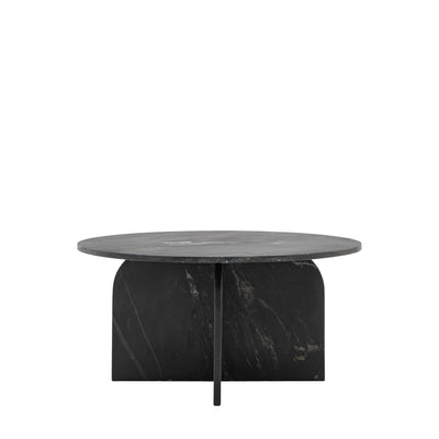 Osaka Black Marble Round Coffee Table Furniture 