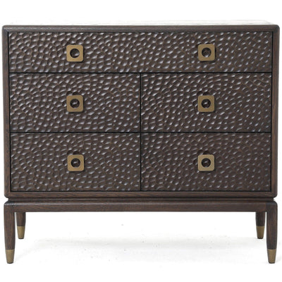 Osmund Dark Hammered Oak Effect 5 Drawer Chest Furniture 