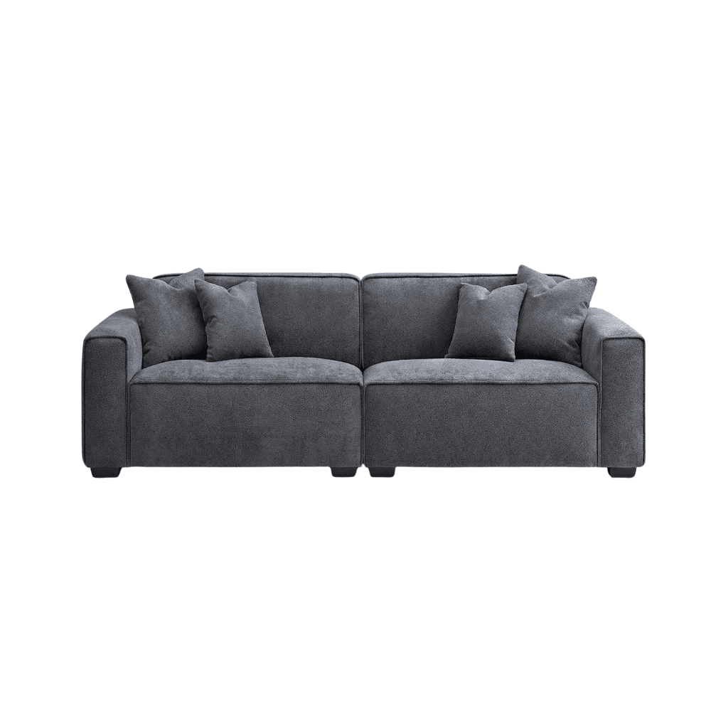Ottilie Charcoal Boucle 3 Seater Sofa Sofa 