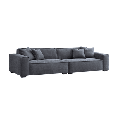 Ottilie Charcoal Boucle 4 Seater Sofa with Footstool Sofa 