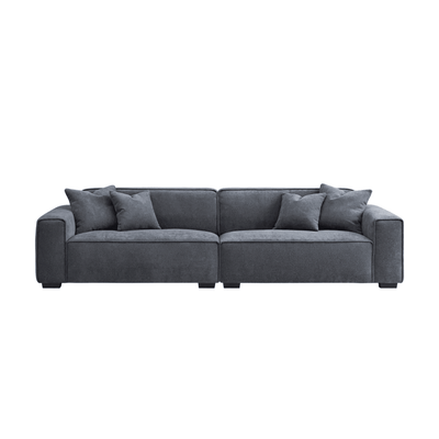 Ottilie Charcoal Boucle 4 Seater Sofa with Footstool Sofa 