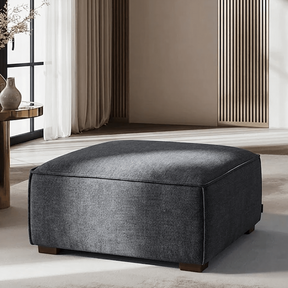 Ottilie Charcoal Boucle Footstool Sofa 