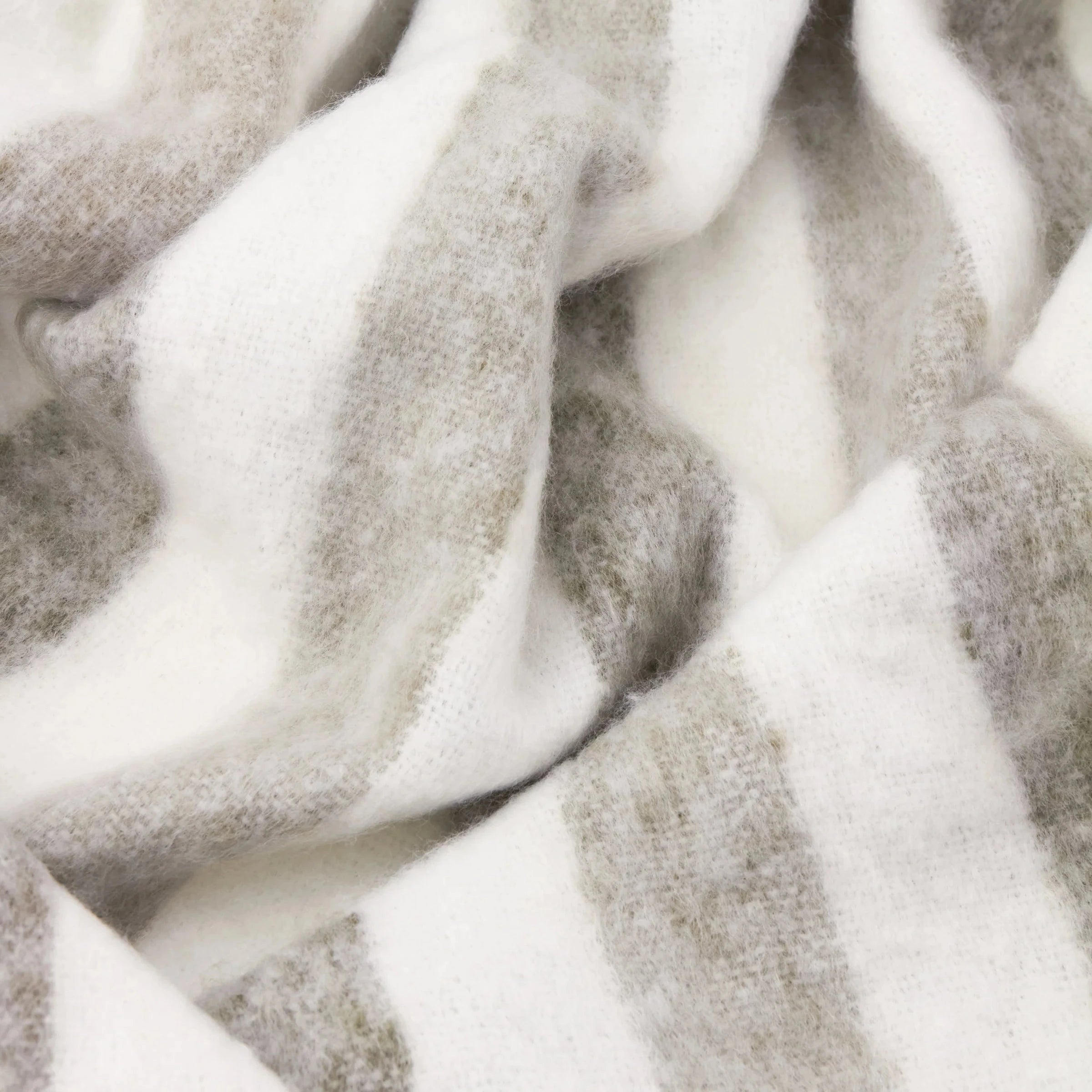 Ottilie Grey & White Striped Tasseled Throw Textiles 