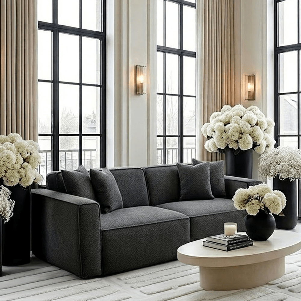 Ottilie Midnight Boucle 3 Seater Sofa Sofa 