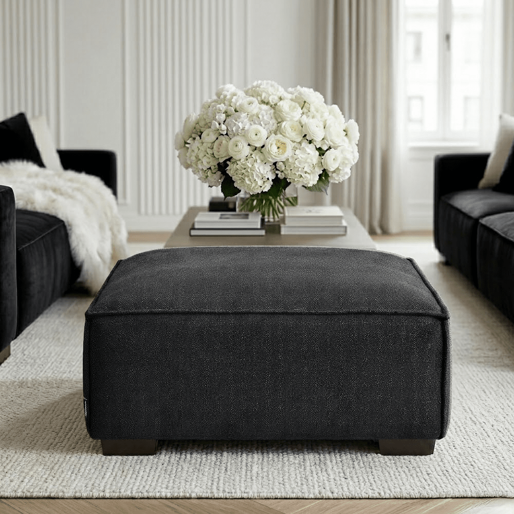 Ottilie Midnight Boucle Footstool Sofa 