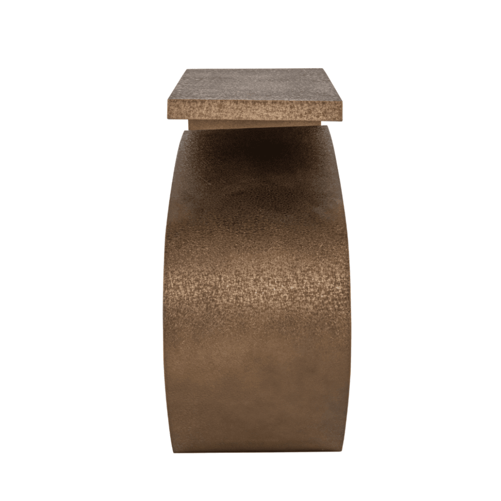 Oville Brushed Gold Abstract Console Table Furniture 