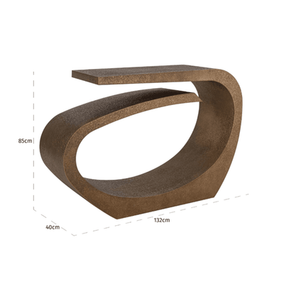 Oville Brushed Gold Abstract Console Table Furniture 
