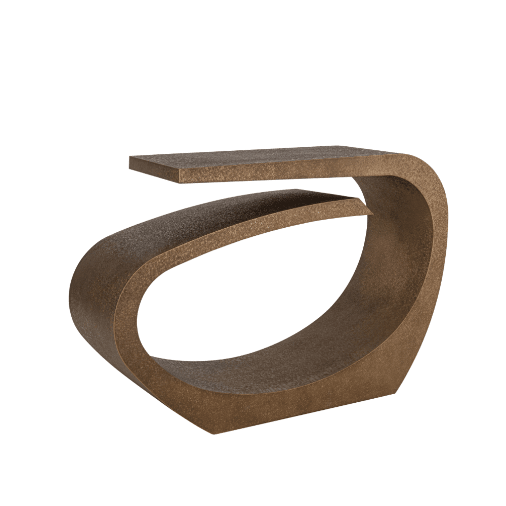 Oville Brushed Gold Abstract Console Table Furniture 