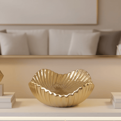 Oville Gold Decorative Wavy Edge Dish Accessories 