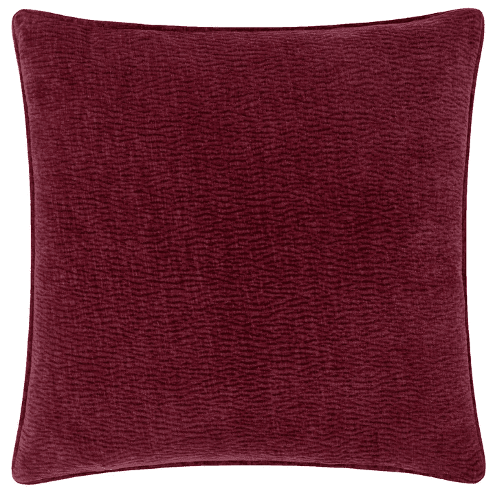 Paige Burgundy Woven Textured Feather Filled Cushion - 50x50cm Textiles 