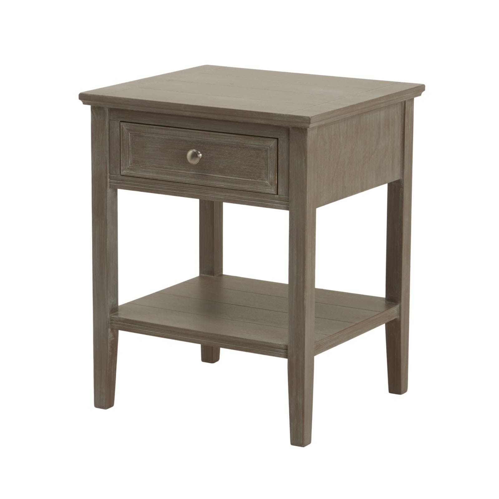 Palma Grey Washed Wood 1 Drawer Side Table Furniture 