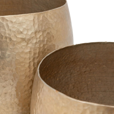 Palms Gold Metal Planters- Set of 2 Accessories 