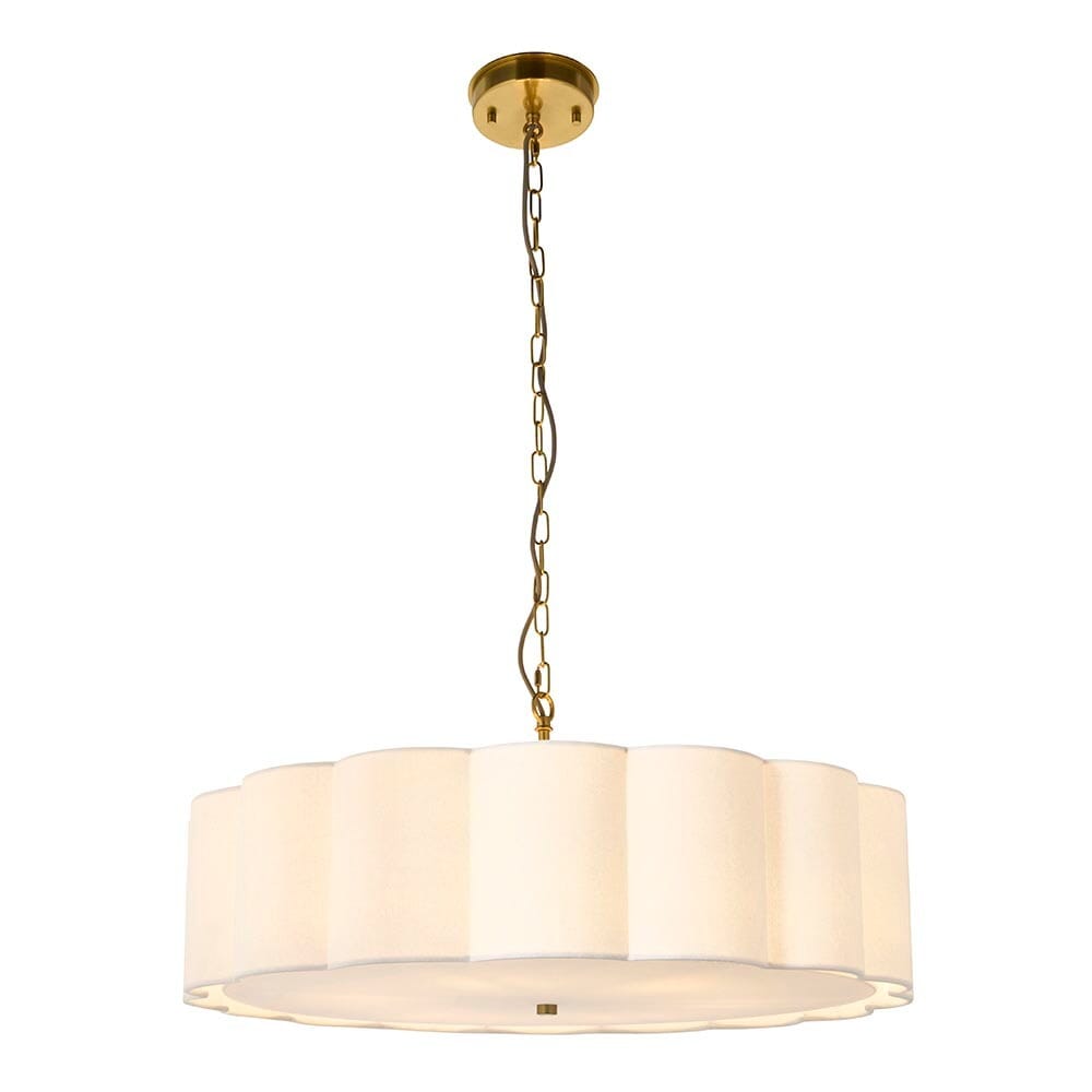 Pandora Cream & Gold 6 Light Pendant Ceiling Light Lighting 