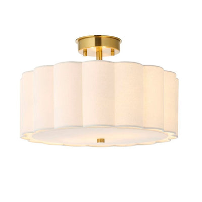 Pandora Cream & Gold Flush Ceiling Light Lighting 