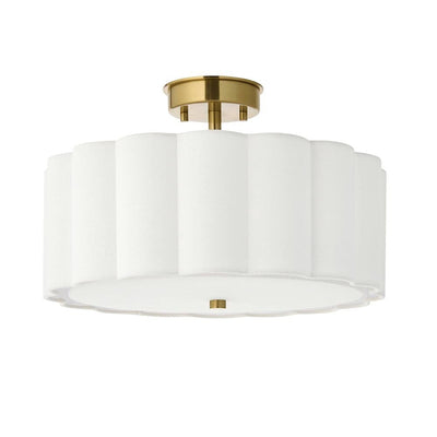 Pandora Cream & Gold Flush Ceiling Light Lighting 