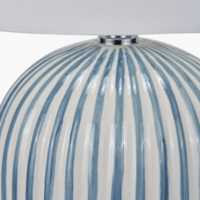 Panna Blue & White Striped Table Lamp Lighting 