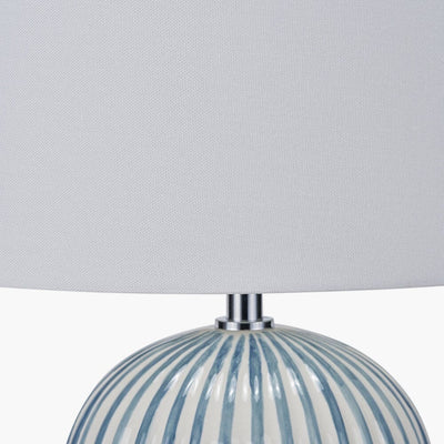 Panna Blue & White Striped Table Lamp Lighting 