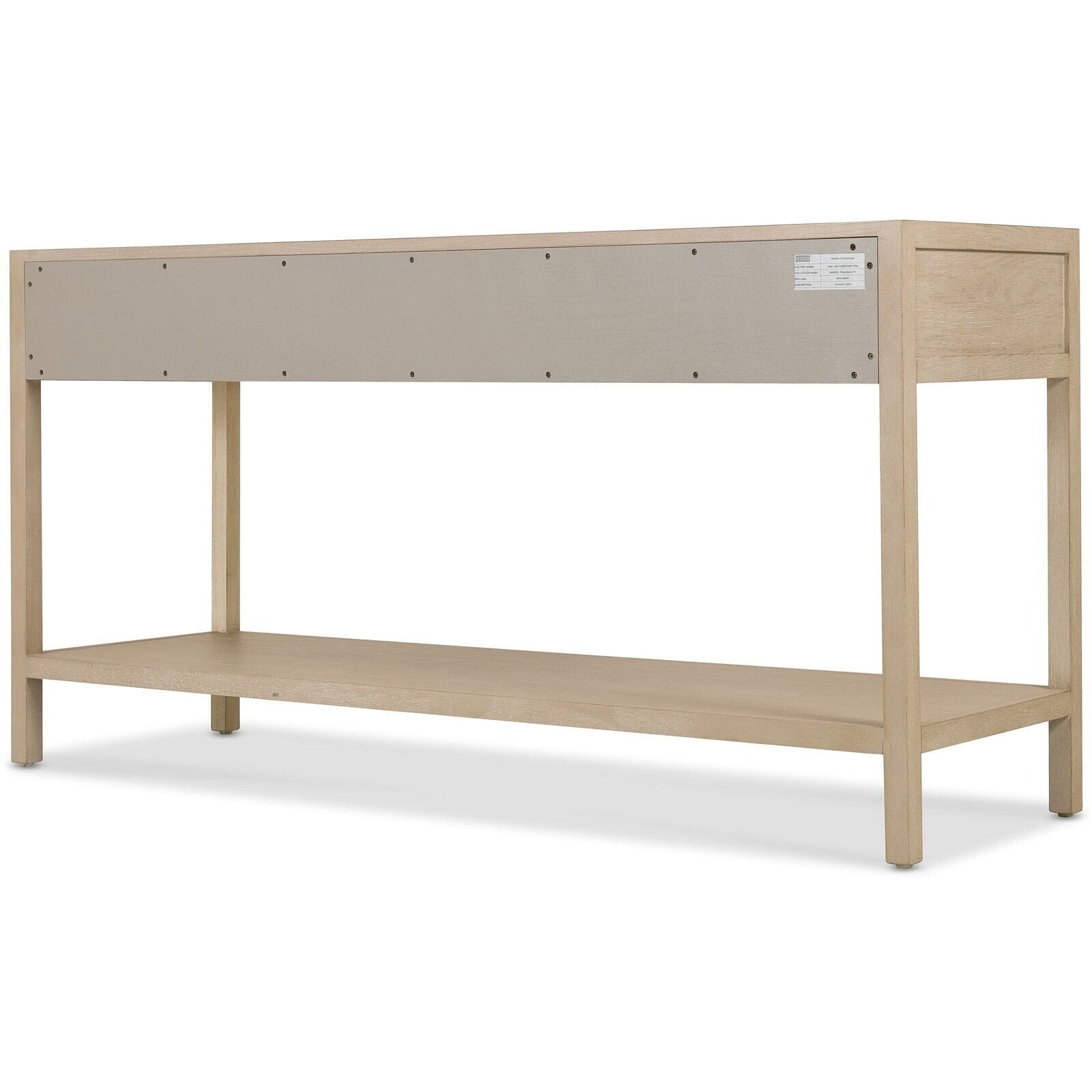 Paradigm Light Oak & Linen 3 Drawer Console Table Furniture 