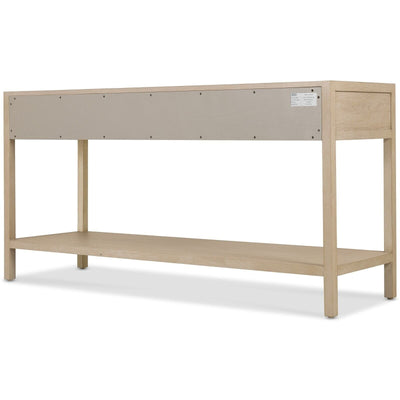 Paradigm Light Oak & Linen 3 Drawer Console Table Furniture 