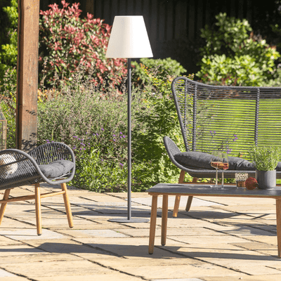 Paros Grey & Cream Furniture Metal Rechargeable Floor Lamp Furniture 