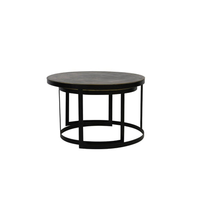 Pemberley Black & Antique Bronze Nested Coffee Tables Furniture 