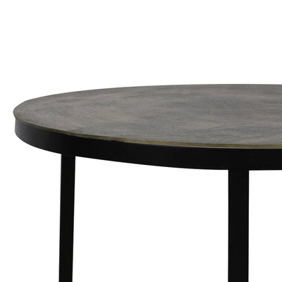 Pemberley Black & Antique Bronze Nested Coffee Tables Furniture 