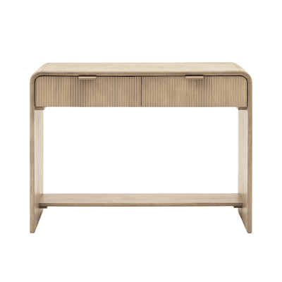 Penelope Luxury Ribbed Wooden 2 Drawer Console Table Furniture 