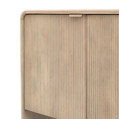 Penelope Luxury Ribbed Wooden 3 Door Sideboard Furniture 