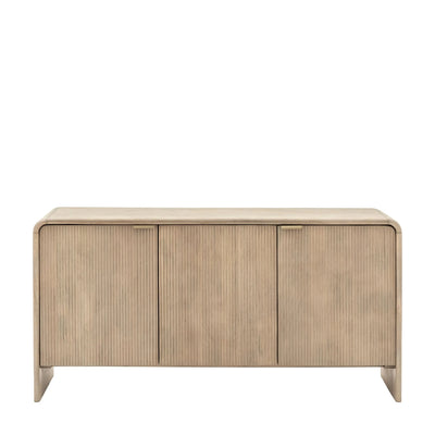 Penelope Luxury Ribbed Wooden 3 Door Sideboard Furniture 